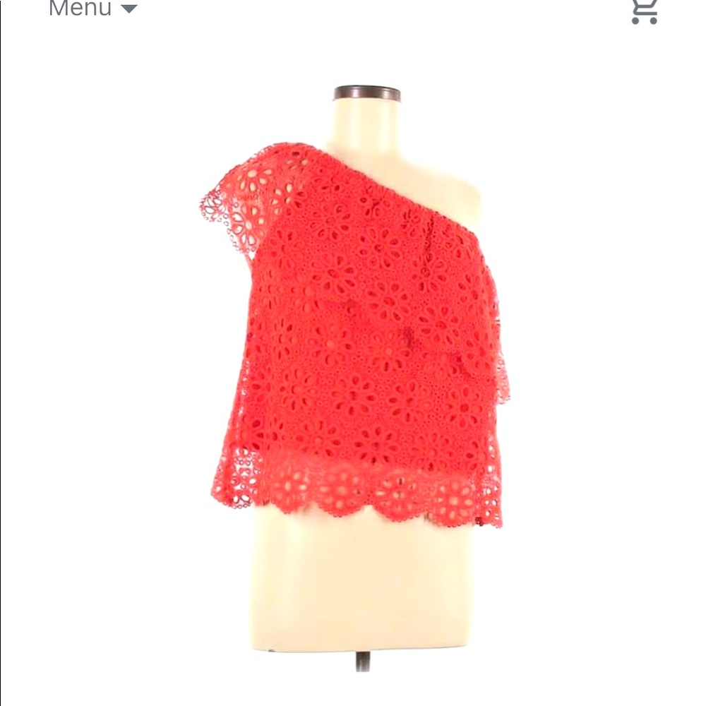 One-shoulder bb Dakota in red/melon. Nvr worn.(s)